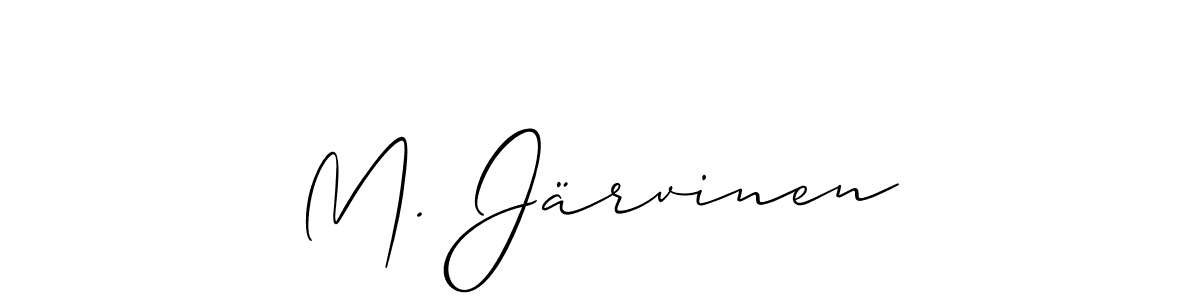 Also You can easily find your signature by using the search form. We will create M. Järvinen name handwritten signature images for you free of cost using Allison_Script sign style. M. Järvinen signature style 2 images and pictures png