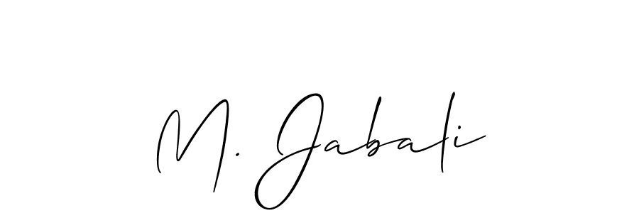 if you are searching for the best signature style for your name M. Jabali. so please give up your signature search. here we have designed multiple signature styles  using Allison_Script. M. Jabali signature style 2 images and pictures png