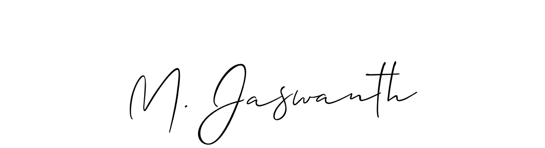 It looks lik you need a new signature style for name M. Jaswanth. Design unique handwritten (Allison_Script) signature with our free signature maker in just a few clicks. M. Jaswanth signature style 2 images and pictures png