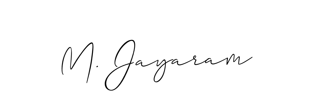 How to make M. Jayaram name signature. Use Allison_Script style for creating short signs online. This is the latest handwritten sign. M. Jayaram signature style 2 images and pictures png