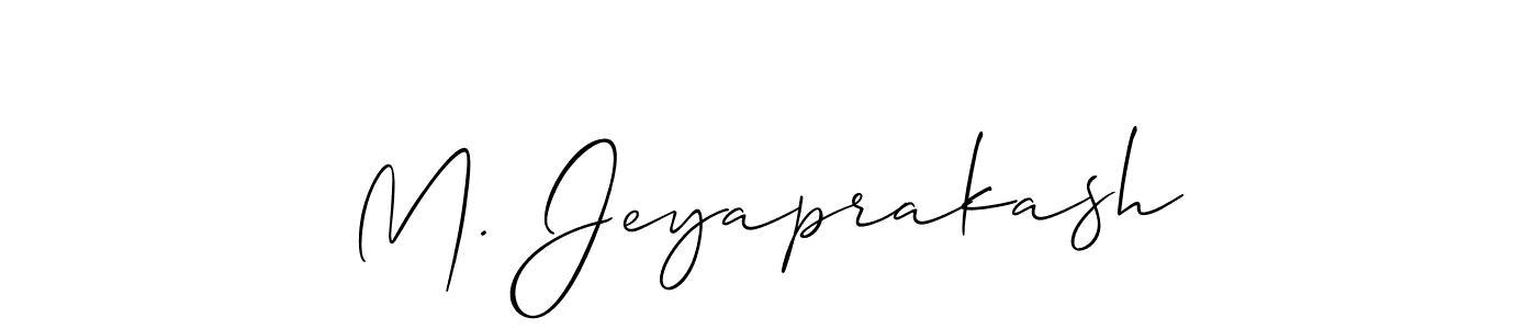 You should practise on your own different ways (Allison_Script) to write your name (M. Jeyaprakash) in signature. don't let someone else do it for you. M. Jeyaprakash signature style 2 images and pictures png