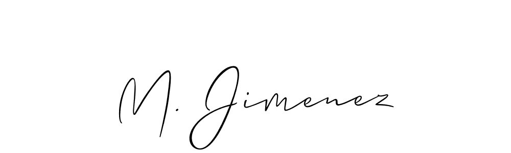 Also You can easily find your signature by using the search form. We will create M. Jimenez name handwritten signature images for you free of cost using Allison_Script sign style. M. Jimenez signature style 2 images and pictures png
