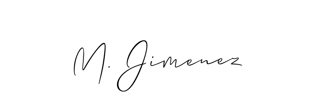 Also we have M. Jimenez name is the best signature style. Create professional handwritten signature collection using Allison_Script autograph style. M. Jimenez signature style 2 images and pictures png