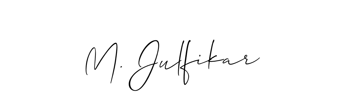 Make a beautiful signature design for name M. Julfikar. With this signature (Allison_Script) style, you can create a handwritten signature for free. M. Julfikar signature style 2 images and pictures png