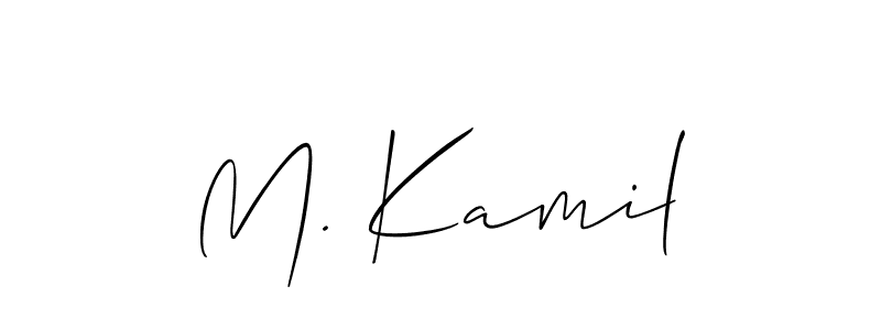 Also we have M. Kamil name is the best signature style. Create professional handwritten signature collection using Allison_Script autograph style. M. Kamil signature style 2 images and pictures png