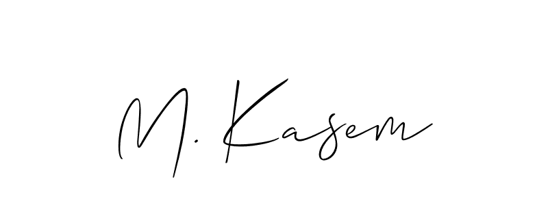 Use a signature maker to create a handwritten signature online. With this signature software, you can design (Allison_Script) your own signature for name M. Kasem. M. Kasem signature style 2 images and pictures png