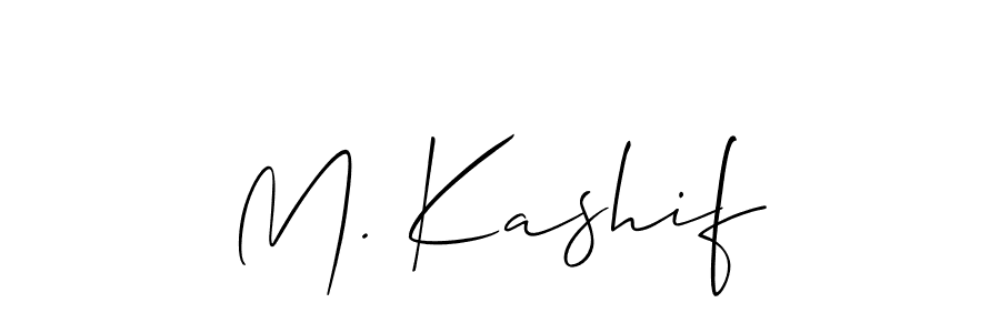 Use a signature maker to create a handwritten signature online. With this signature software, you can design (Allison_Script) your own signature for name M. Kashif. M. Kashif signature style 2 images and pictures png