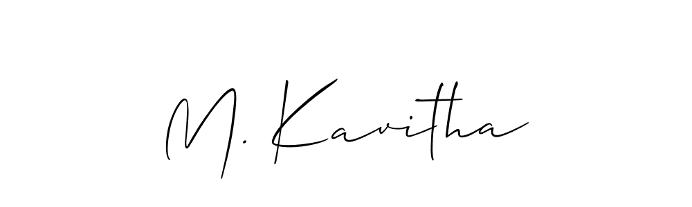 It looks lik you need a new signature style for name M. Kavitha. Design unique handwritten (Allison_Script) signature with our free signature maker in just a few clicks. M. Kavitha signature style 2 images and pictures png