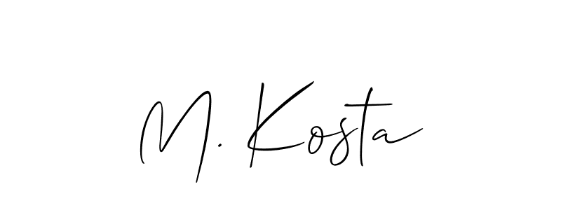 Design your own signature with our free online signature maker. With this signature software, you can create a handwritten (Allison_Script) signature for name M. Kosta. M. Kosta signature style 2 images and pictures png
