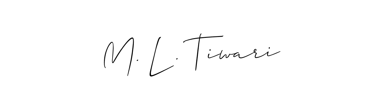 Create a beautiful signature design for name M. L . Tiwari. With this signature (Allison_Script) fonts, you can make a handwritten signature for free. M. L . Tiwari signature style 2 images and pictures png