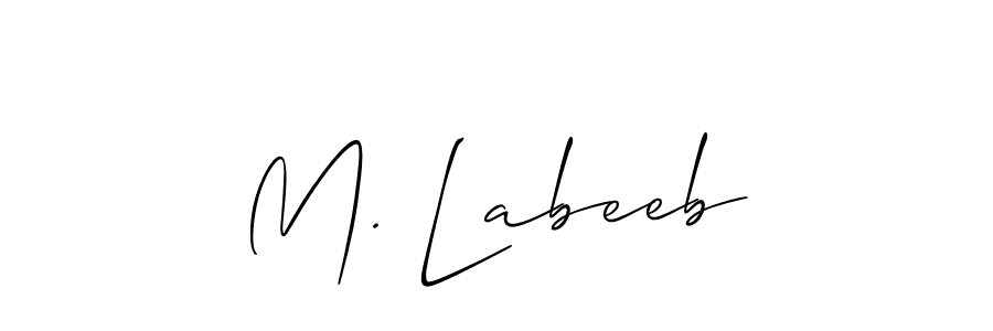 Create a beautiful signature design for name M. Labeeb. With this signature (Allison_Script) fonts, you can make a handwritten signature for free. M. Labeeb signature style 2 images and pictures png