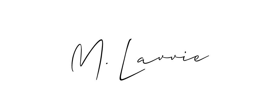 You should practise on your own different ways (Allison_Script) to write your name (M. Lavvie) in signature. don't let someone else do it for you. M. Lavvie signature style 2 images and pictures png