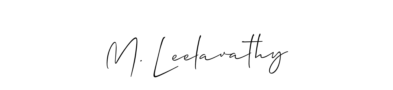 Make a short M. Leelavathy signature style. Manage your documents anywhere anytime using Allison_Script. Create and add eSignatures, submit forms, share and send files easily. M. Leelavathy signature style 2 images and pictures png