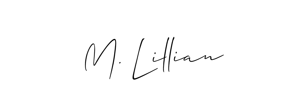 How to Draw M. Lillian signature style? Allison_Script is a latest design signature styles for name M. Lillian. M. Lillian signature style 2 images and pictures png