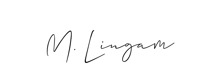 Design your own signature with our free online signature maker. With this signature software, you can create a handwritten (Allison_Script) signature for name M. Lingam. M. Lingam signature style 2 images and pictures png