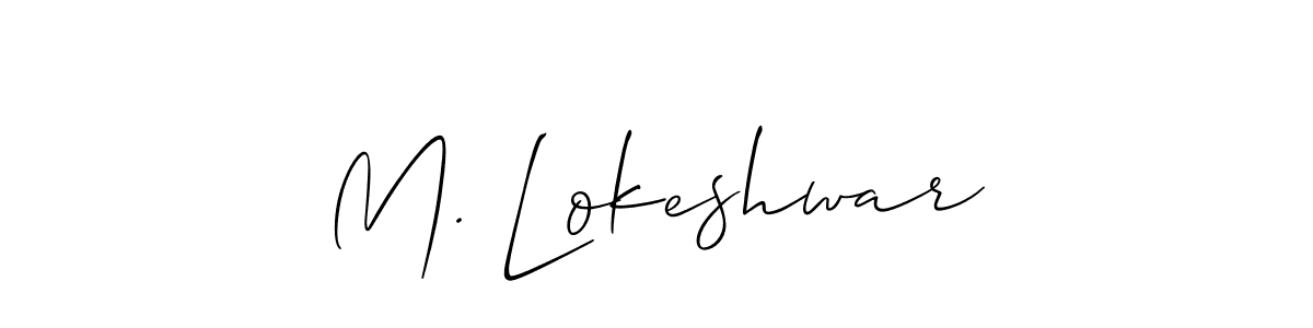 You should practise on your own different ways (Allison_Script) to write your name (M. Lokeshwar) in signature. don't let someone else do it for you. M. Lokeshwar signature style 2 images and pictures png