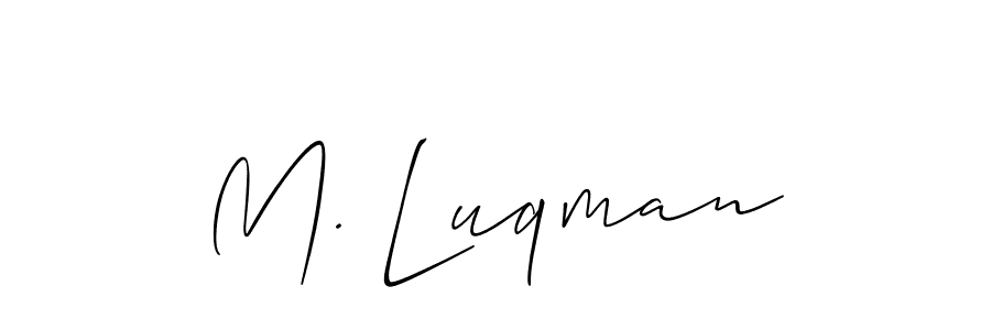 Use a signature maker to create a handwritten signature online. With this signature software, you can design (Allison_Script) your own signature for name M. Luqman. M. Luqman signature style 2 images and pictures png