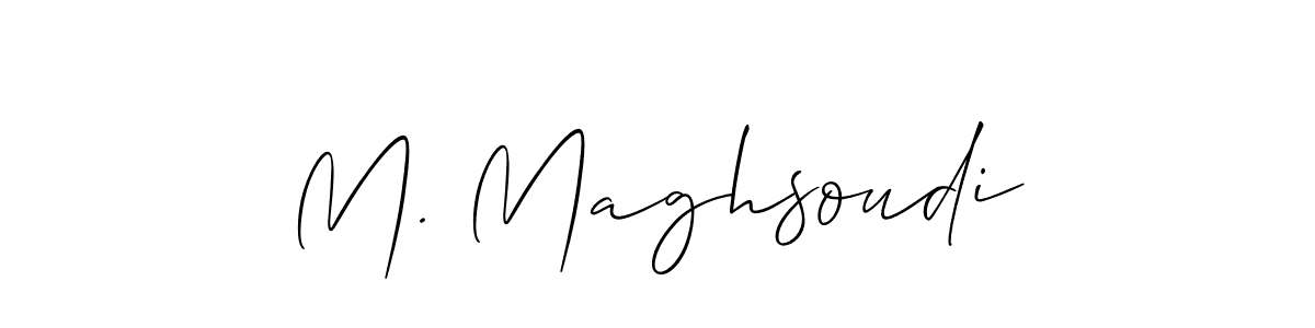 Also You can easily find your signature by using the search form. We will create M. Maghsoudi name handwritten signature images for you free of cost using Allison_Script sign style. M. Maghsoudi signature style 2 images and pictures png