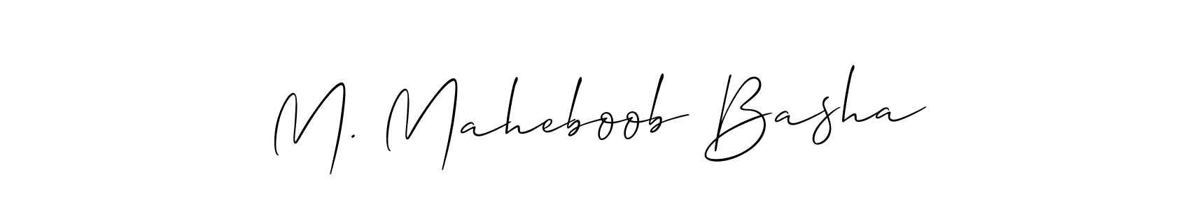 Make a beautiful signature design for name M. Maheboob Basha. With this signature (Allison_Script) style, you can create a handwritten signature for free. M. Maheboob Basha signature style 2 images and pictures png