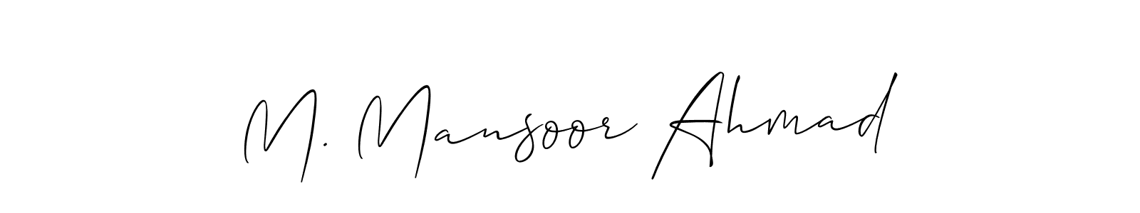 This is the best signature style for the M. Mansoor Ahmad name. Also you like these signature font (Allison_Script). Mix name signature. M. Mansoor Ahmad signature style 2 images and pictures png