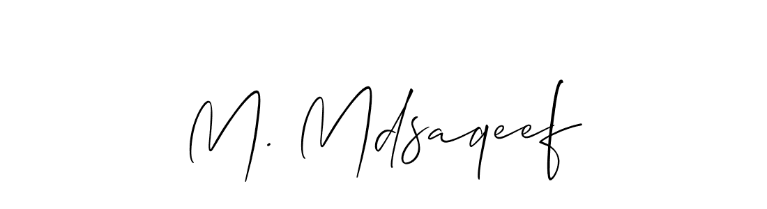 It looks lik you need a new signature style for name M. Mdsaqeef. Design unique handwritten (Allison_Script) signature with our free signature maker in just a few clicks. M. Mdsaqeef signature style 2 images and pictures png