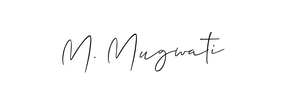The best way (Allison_Script) to make a short signature is to pick only two or three words in your name. The name M. Mugwati include a total of six letters. For converting this name. M. Mugwati signature style 2 images and pictures png