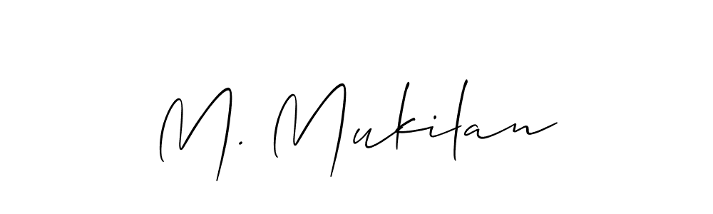 How to make M. Mukilan signature? Allison_Script is a professional autograph style. Create handwritten signature for M. Mukilan name. M. Mukilan signature style 2 images and pictures png