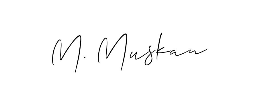 You should practise on your own different ways (Allison_Script) to write your name (M. Muskan) in signature. don't let someone else do it for you. M. Muskan signature style 2 images and pictures png