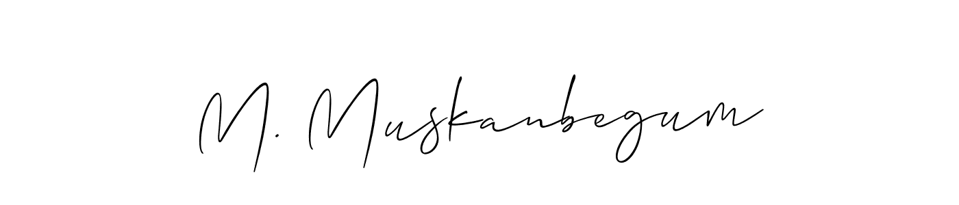 M. Muskanbegum stylish signature style. Best Handwritten Sign (Allison_Script) for my name. Handwritten Signature Collection Ideas for my name M. Muskanbegum. M. Muskanbegum signature style 2 images and pictures png