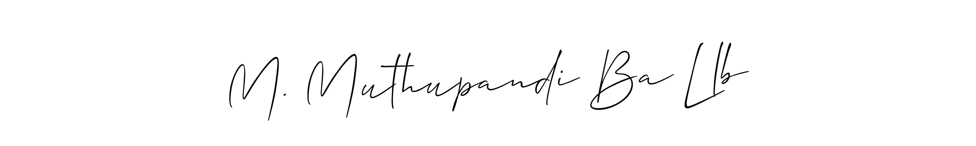 This is the best signature style for the M. Muthupandi Ba Llb name. Also you like these signature font (Allison_Script). Mix name signature. M. Muthupandi Ba Llb signature style 2 images and pictures png