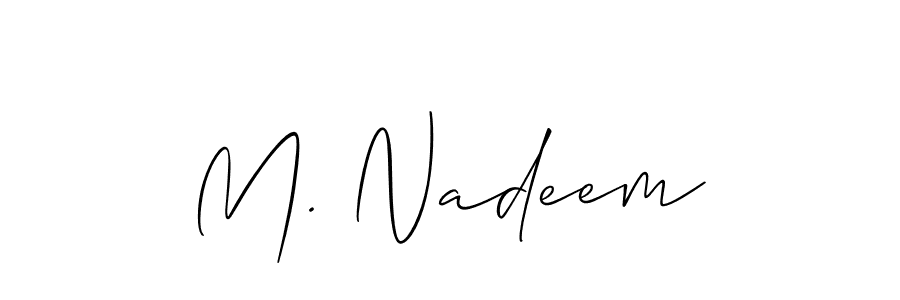 M. Nadeem stylish signature style. Best Handwritten Sign (Allison_Script) for my name. Handwritten Signature Collection Ideas for my name M. Nadeem. M. Nadeem signature style 2 images and pictures png