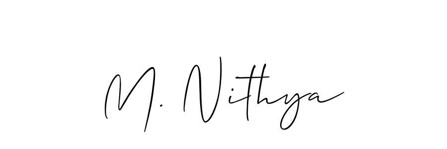 Make a beautiful signature design for name M. Nithya. With this signature (Allison_Script) style, you can create a handwritten signature for free. M. Nithya signature style 2 images and pictures png