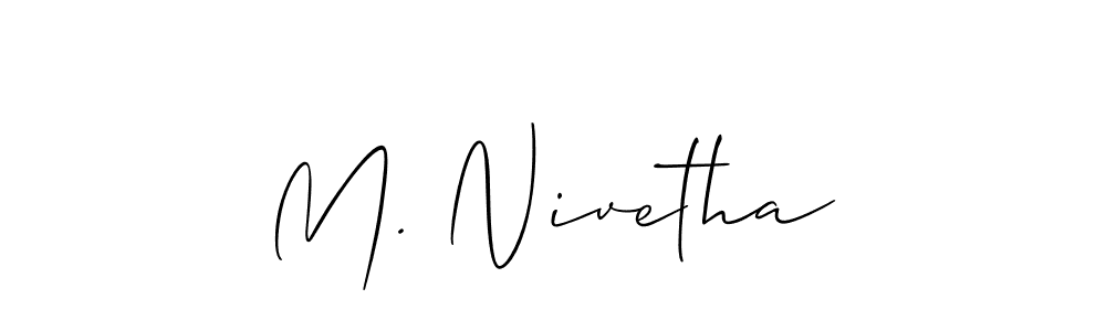 How to Draw M. Nivetha signature style? Allison_Script is a latest design signature styles for name M. Nivetha. M. Nivetha signature style 2 images and pictures png