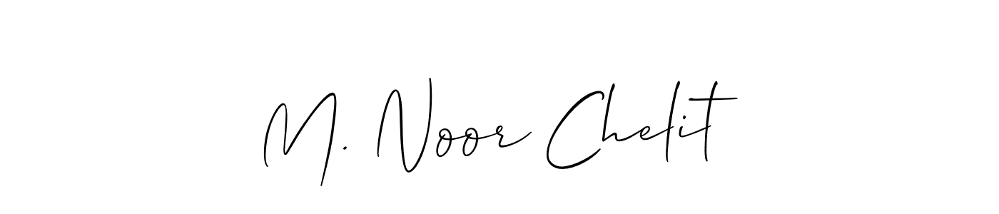 Also You can easily find your signature by using the search form. We will create M. Noor Chelit name handwritten signature images for you free of cost using Allison_Script sign style. M. Noor Chelit signature style 2 images and pictures png