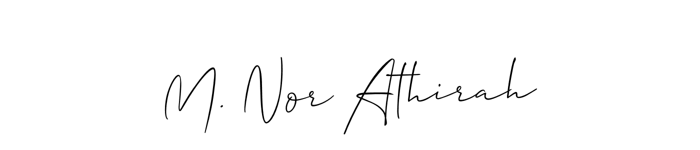 How to make M. Nor Athirah name signature. Use Allison_Script style for creating short signs online. This is the latest handwritten sign. M. Nor Athirah signature style 2 images and pictures png