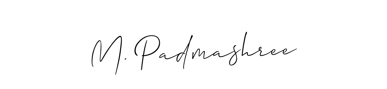 The best way (Allison_Script) to make a short signature is to pick only two or three words in your name. The name M. Padmashree include a total of six letters. For converting this name. M. Padmashree signature style 2 images and pictures png