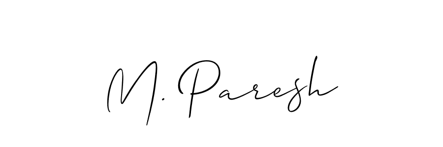 Allison_Script is a professional signature style that is perfect for those who want to add a touch of class to their signature. It is also a great choice for those who want to make their signature more unique. Get M. Paresh name to fancy signature for free. M. Paresh signature style 2 images and pictures png