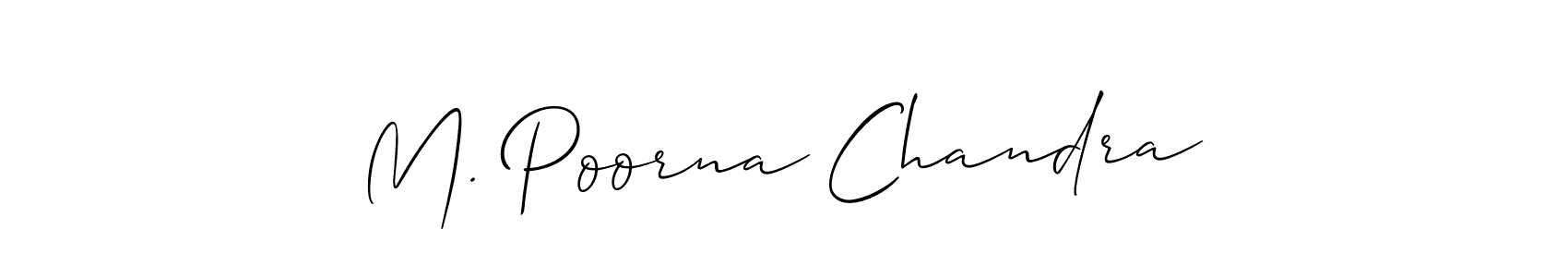 Use a signature maker to create a handwritten signature online. With this signature software, you can design (Allison_Script) your own signature for name M. Poorna Chandra. M. Poorna Chandra signature style 2 images and pictures png