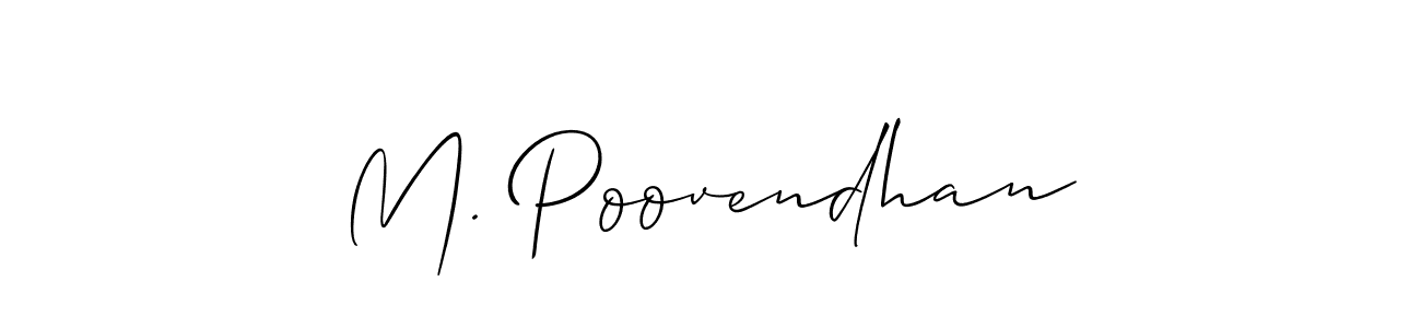 How to Draw M. Poovendhan signature style? Allison_Script is a latest design signature styles for name M. Poovendhan. M. Poovendhan signature style 2 images and pictures png