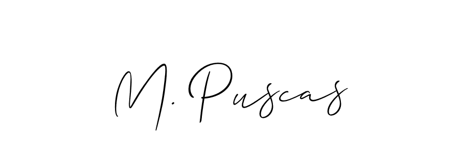 Create a beautiful signature design for name M. Puscas. With this signature (Allison_Script) fonts, you can make a handwritten signature for free. M. Puscas signature style 2 images and pictures png