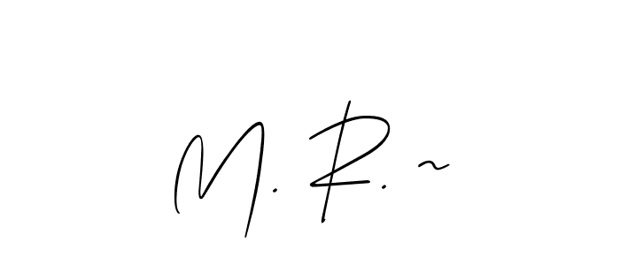 The best way (Allison_Script) to make a short signature is to pick only two or three words in your name. The name M. R. ~ include a total of six letters. For converting this name. M. R. ~ signature style 2 images and pictures png