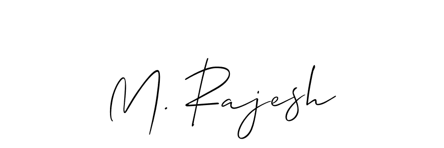 Design your own signature with our free online signature maker. With this signature software, you can create a handwritten (Allison_Script) signature for name M. Rajesh. M. Rajesh signature style 2 images and pictures png