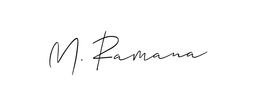 Check out images of Autograph of M. Ramana name. Actor M. Ramana Signature Style. Allison_Script is a professional sign style online. M. Ramana signature style 2 images and pictures png