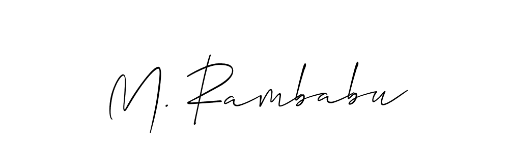 It looks lik you need a new signature style for name M. Rambabu. Design unique handwritten (Allison_Script) signature with our free signature maker in just a few clicks. M. Rambabu signature style 2 images and pictures png