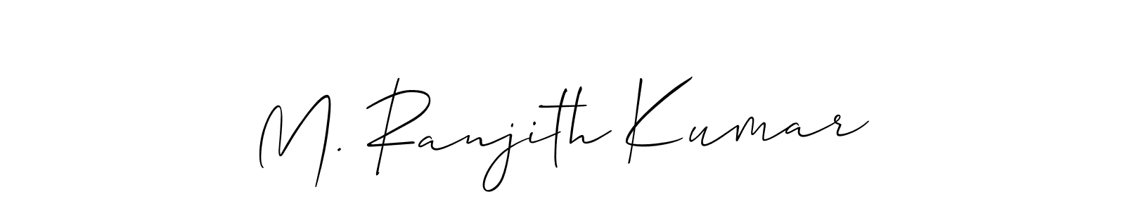 How to make M. Ranjith Kumar name signature. Use Allison_Script style for creating short signs online. This is the latest handwritten sign. M. Ranjith Kumar signature style 2 images and pictures png