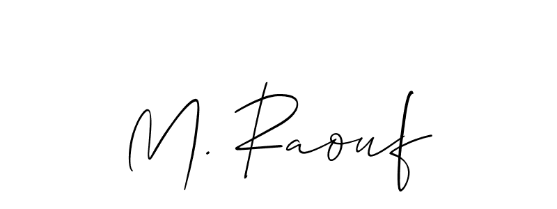 Create a beautiful signature design for name M. Raouf. With this signature (Allison_Script) fonts, you can make a handwritten signature for free. M. Raouf signature style 2 images and pictures png