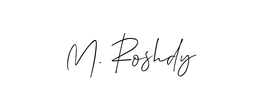 The best way (Allison_Script) to make a short signature is to pick only two or three words in your name. The name M. Roshdy include a total of six letters. For converting this name. M. Roshdy signature style 2 images and pictures png