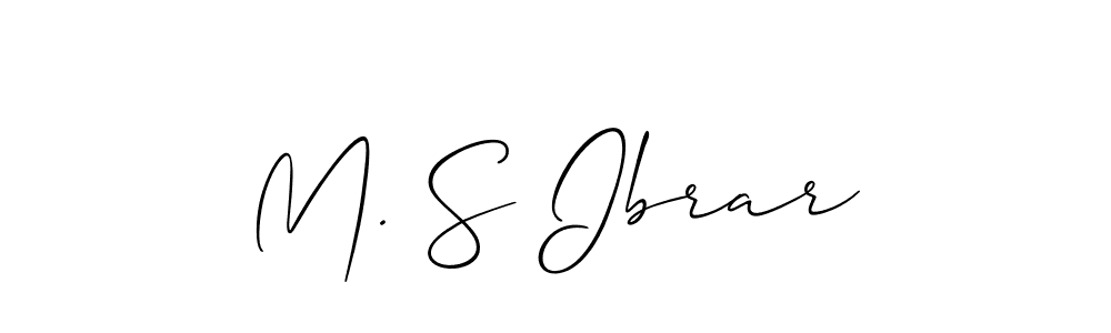 Allison_Script is a professional signature style that is perfect for those who want to add a touch of class to their signature. It is also a great choice for those who want to make their signature more unique. Get M. S Ibrar name to fancy signature for free. M. S Ibrar signature style 2 images and pictures png