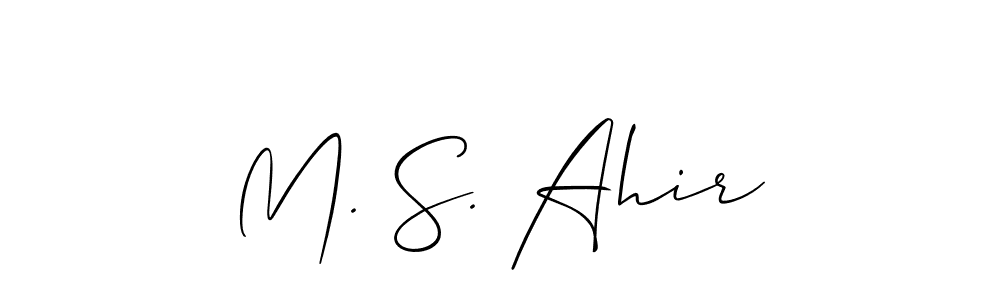 Allison_Script is a professional signature style that is perfect for those who want to add a touch of class to their signature. It is also a great choice for those who want to make their signature more unique. Get M. S. Ahir name to fancy signature for free. M. S. Ahir signature style 2 images and pictures png