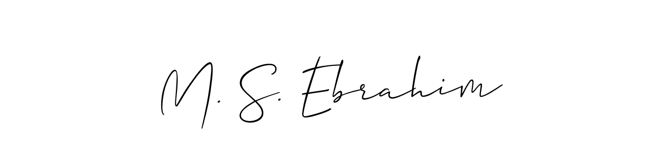 Use a signature maker to create a handwritten signature online. With this signature software, you can design (Allison_Script) your own signature for name M. S. Ebrahim. M. S. Ebrahim signature style 2 images and pictures png